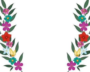 Dekoratif çiçekli çerçeve