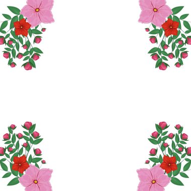 Dekoratif çiçekli çerçeve