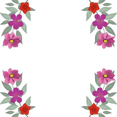 Dekoratif çiçekli çerçeve