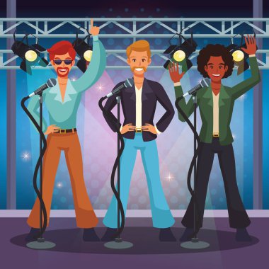 Disko sanatçı sahne karikatürler