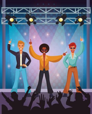 Disko sanatçı sahne karikatürler