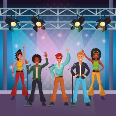 Disko sanatçı sahne çizgi film