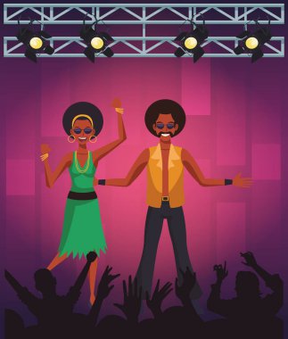 Disko sanatçı sahne karikatürler