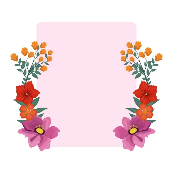 Decorative flowers frame — Stock Vector