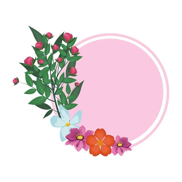 Flores armação redonda — Vetor de Stock
