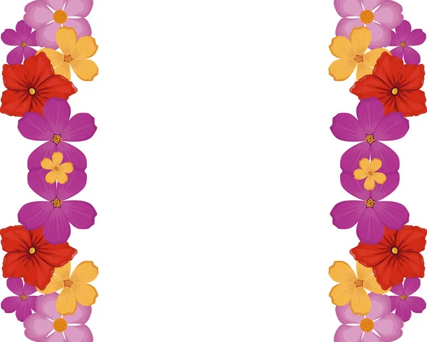 Dekorativa blommor ram — Stock vektor