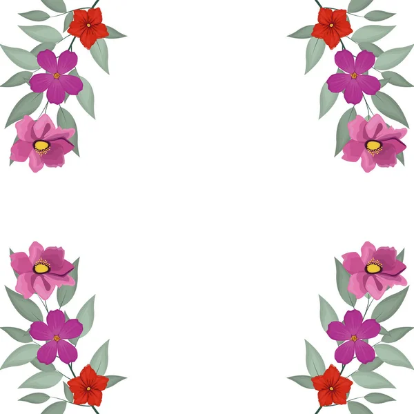 Marco decorativo de flores — Vector de stock