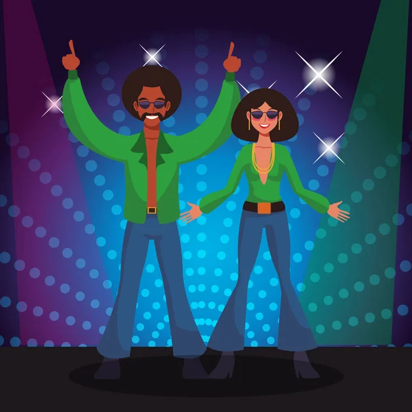 Embereket táncolni a disco rajzfilmek — Stock Vector