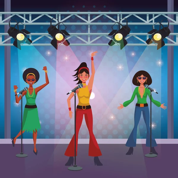 Disko sanatçı sahne karikatürler