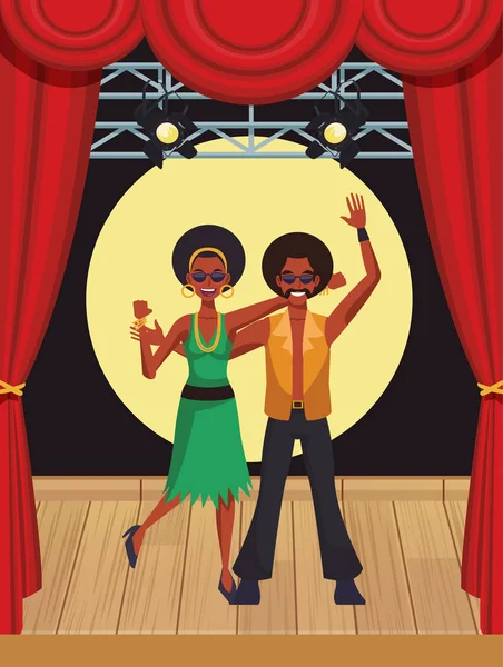 Disko sanatçı sahne karikatürler