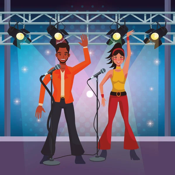 Disko sanatçı sahne karikatürler