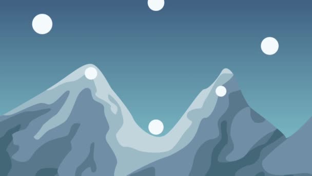 Mountains at winter HD animation — Stock Video