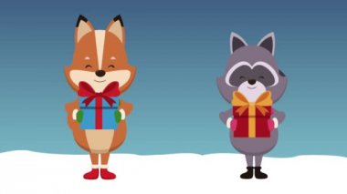 Sevimli hayvanlar ve Noel Hd animasyon çizgi film