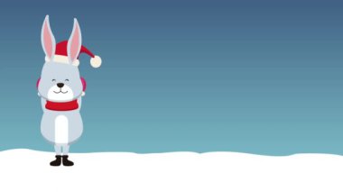 Sevimli hayvan ve Noel çizgi Hd animasyon