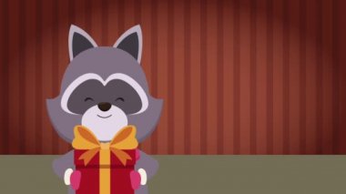 Neşeli Noel sevimli hayvanlar Hd animasyon