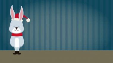 Neşeli Noel sevimli hayvanlar Hd animasyon