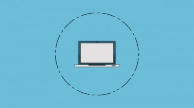 Dizüstü hareket eden app yüksek çözünürlüklü animasyon Renkli sahnelerin takvim