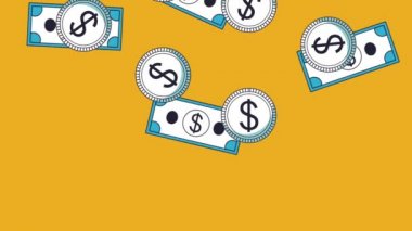 Düşen arka plan Hd animasyon nakit