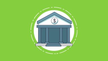 Banka bina kavramı Hd animasyon