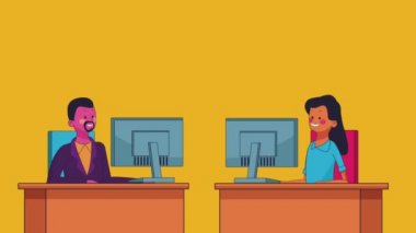 İş ekip çalışması kavramı Hd animasyon