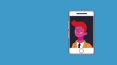 İş adamları Hd animasyon Smartphone ile konuşmak