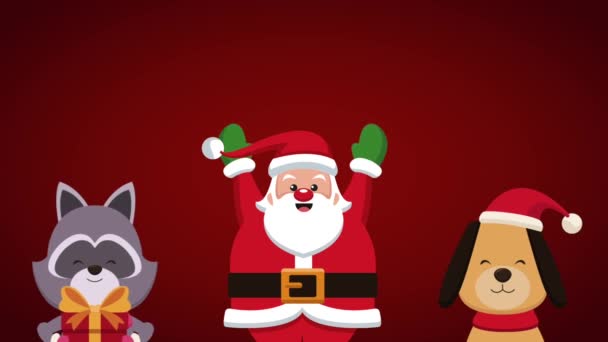 Tarjeta de Navidad de Santa Claus HD animación — Vídeos de Stock