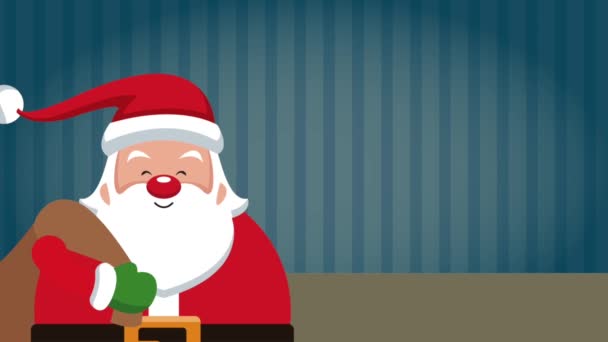 Santa claus christmas card HD animation — Stock Video