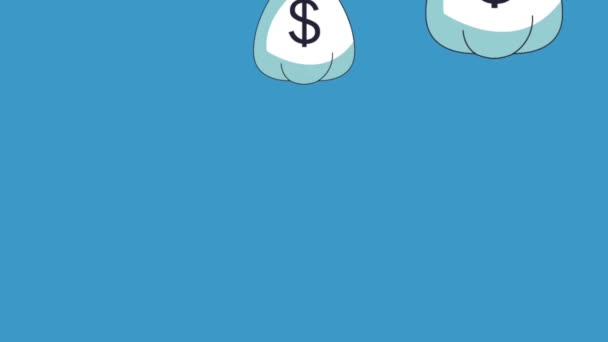 Cash falling background HD animation — Stock Video