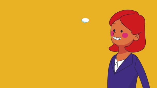 Mulher de negócios desenho animado HD animação — Vídeo de Stock