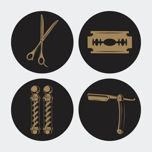 Set di utensili da barbiere vintage — Vettoriale Stock
