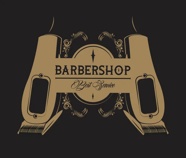 Barbershop emblema do vintage — Vetor de Stock