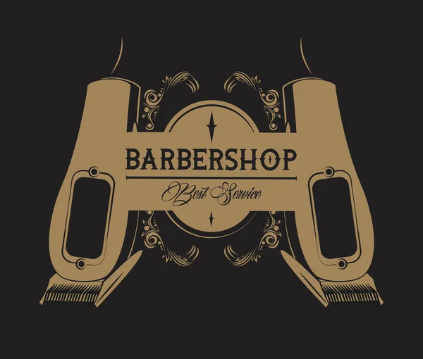 Barbería emblema vintage — Vector de stock