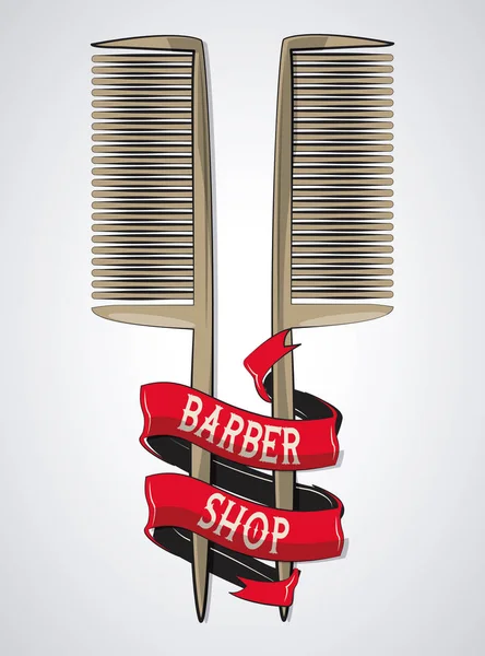 Barbershop vintage embleem — Stockvector