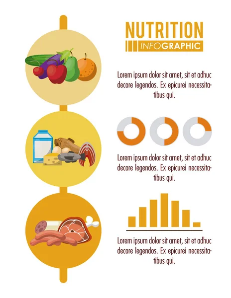 Beslenme ve gıda Infographic — Stok Vektör