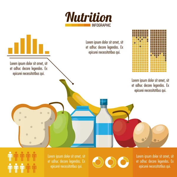 Nutrizione e infografica alimentare — Vettoriale Stock