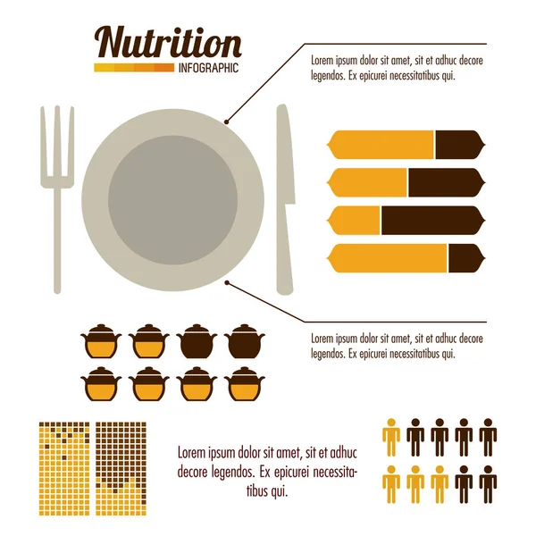 Nutrición e infografía de alimentos — Vector de stock