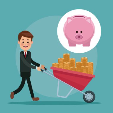 İşadamı ve para çizgi film