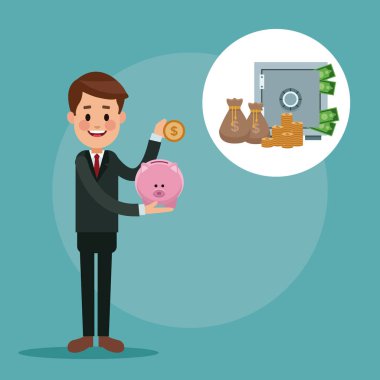 İşadamı ve para çizgi film