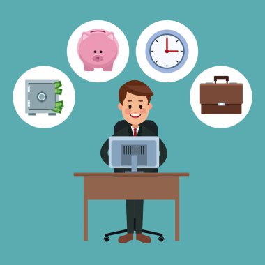 İşadamı ve para çizgi film