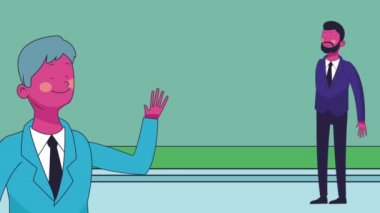 İş takım çalışması çizgi film Hd animasyon