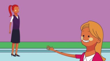 İş takım çalışması çizgi film Hd animasyon