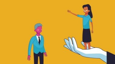 İş takım çalışması çizgi film Hd animasyon