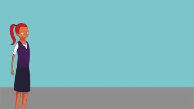 İş kadını çalışma çizgi film Hd animasyon