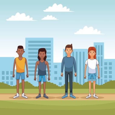 Genç insanlar çizgi film karakteri