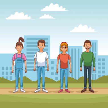 Genç insanlar çizgi film karakteri