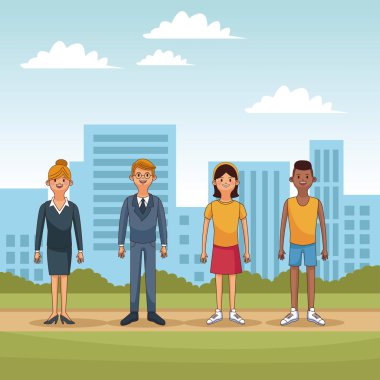 Genç insanlar çizgi film karakteri