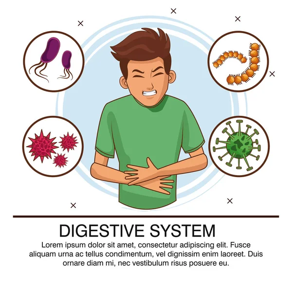 Infografía del sistema digestivo — Vector de stock