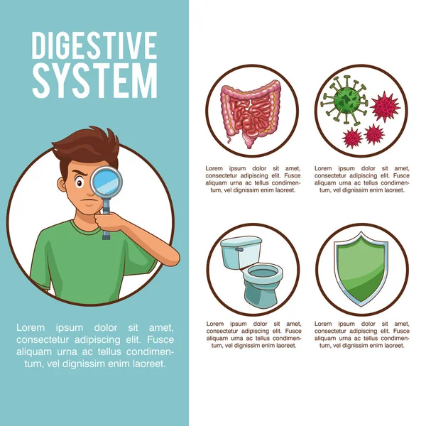 Concepto del sistema digestivo — Vector de stock