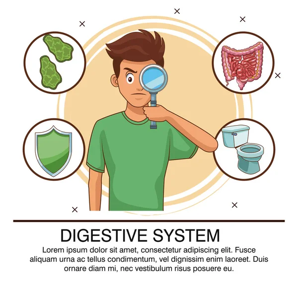 Infografía del sistema digestivo — Vector de stock