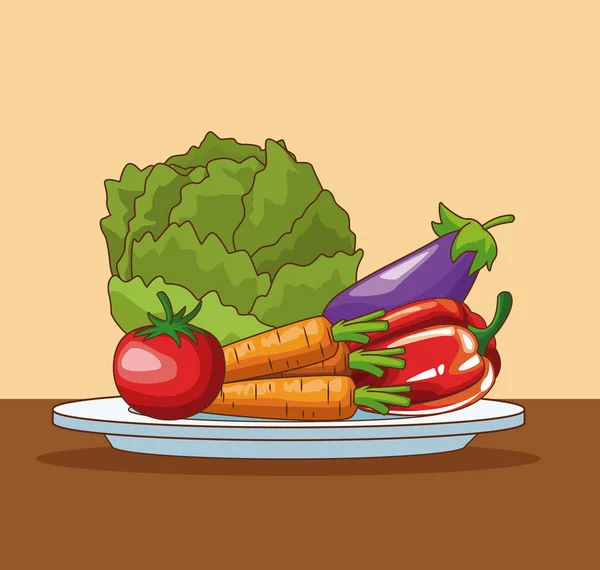 Hälsosam mat tecknad film — Stock vektor